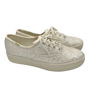 Keds Platform Glitter Celebration Lace Up Women's Size 8 EUC